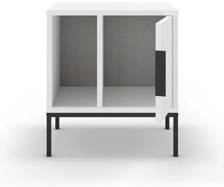 Comodino bianco con ripiani Lani - Marckeric