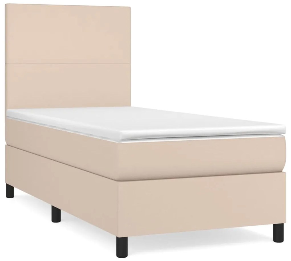 Giroletto a molle con materasso cappuccino 90x190 cm similpelle