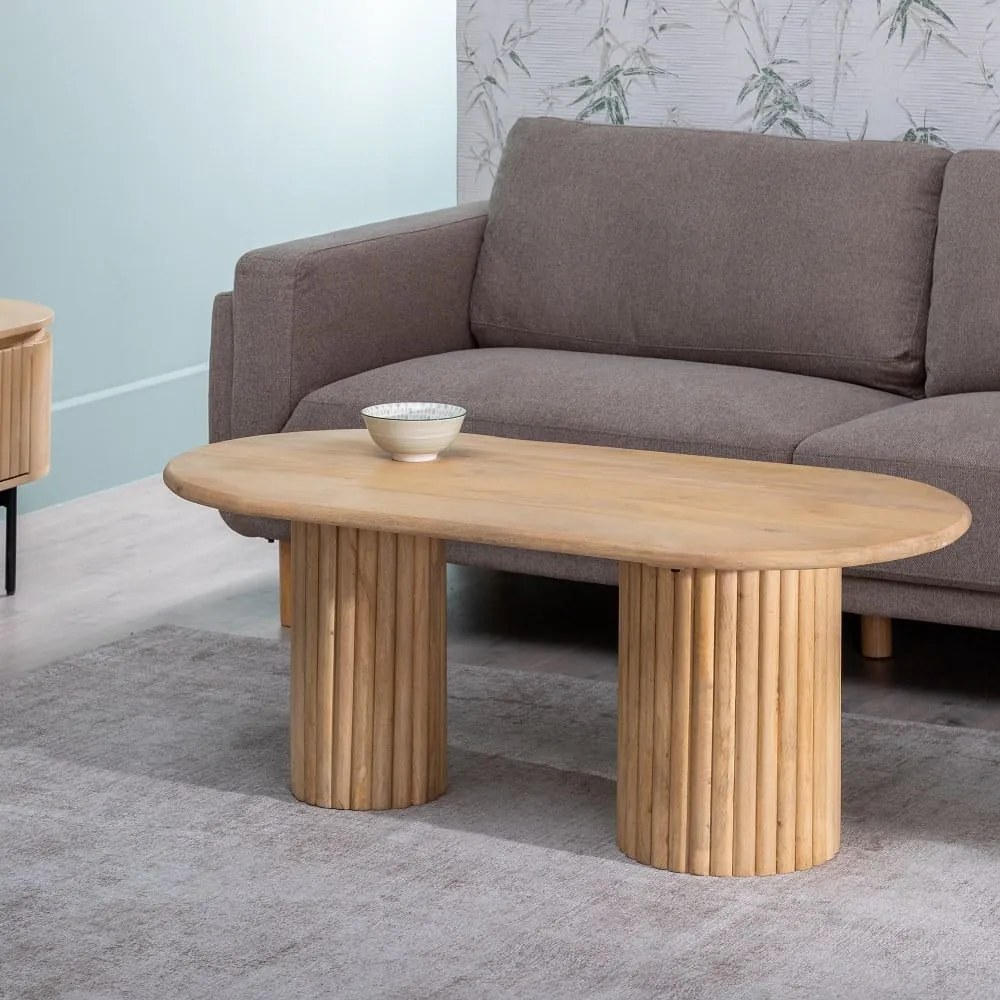 Tavolino in legno di mango in colore naturale 60x120 cm Montmartre - Ixia