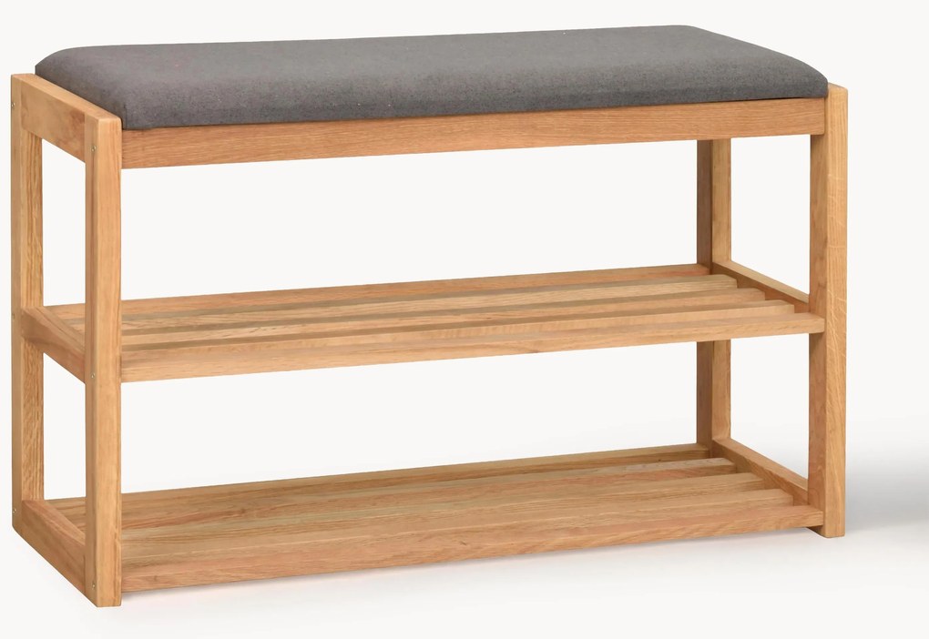 Panca con scarpiera in legno di quercia Confetti