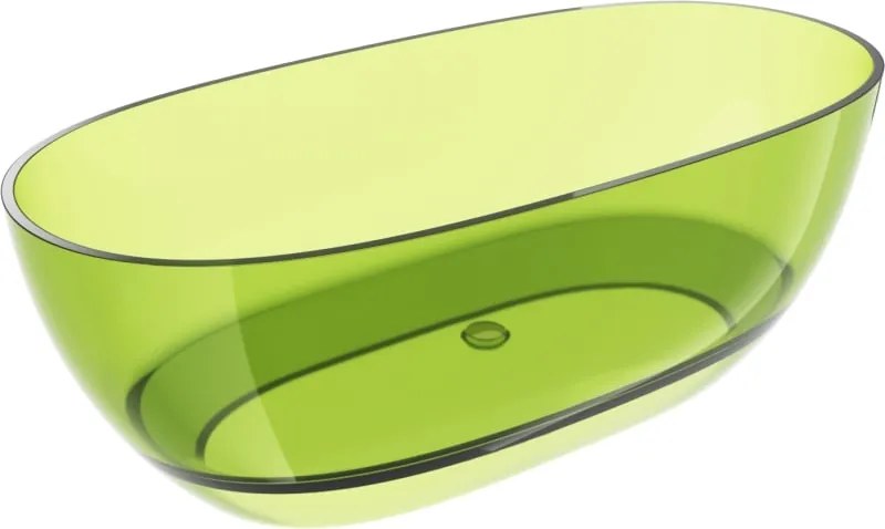 Mexen Pure lime vasca autoportante trasparente 170 x 80 cm, tappo cromato - 58071708012