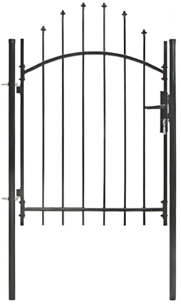 Cancello Da Giardino İn Acciaio 1x1,75 M Nero /