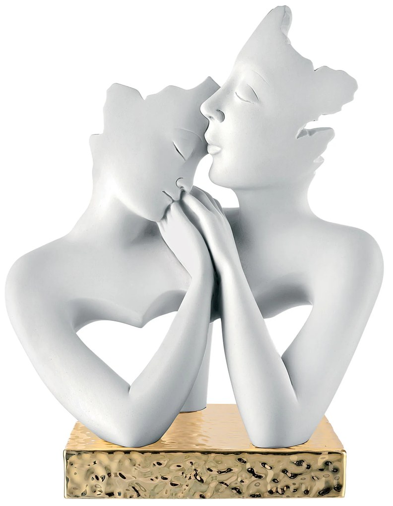 Bongelli preziosi piccola statua moderna scultura Coppia innamorati Face h 15 ORO