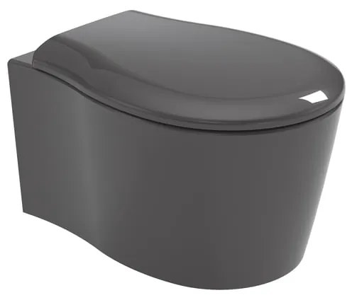 Vaso WC sospeso OLYMPIA CERAMICA soft grigio, sedile incluso P 55 x L 36 cm