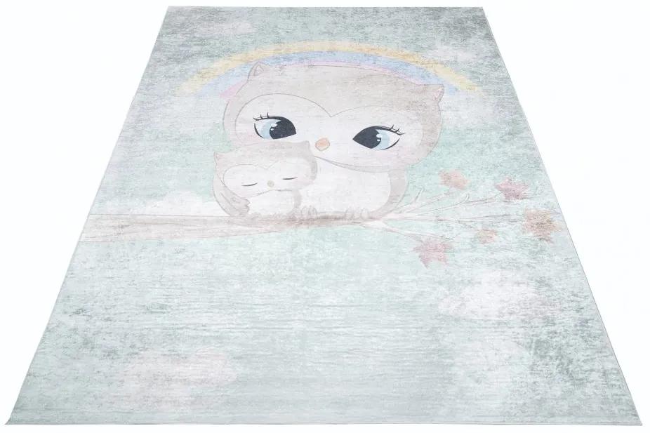 Tappeto per bambini con motivo di adorabili gufi Larghezza: 120 cm | Lunghezza: 170 cm