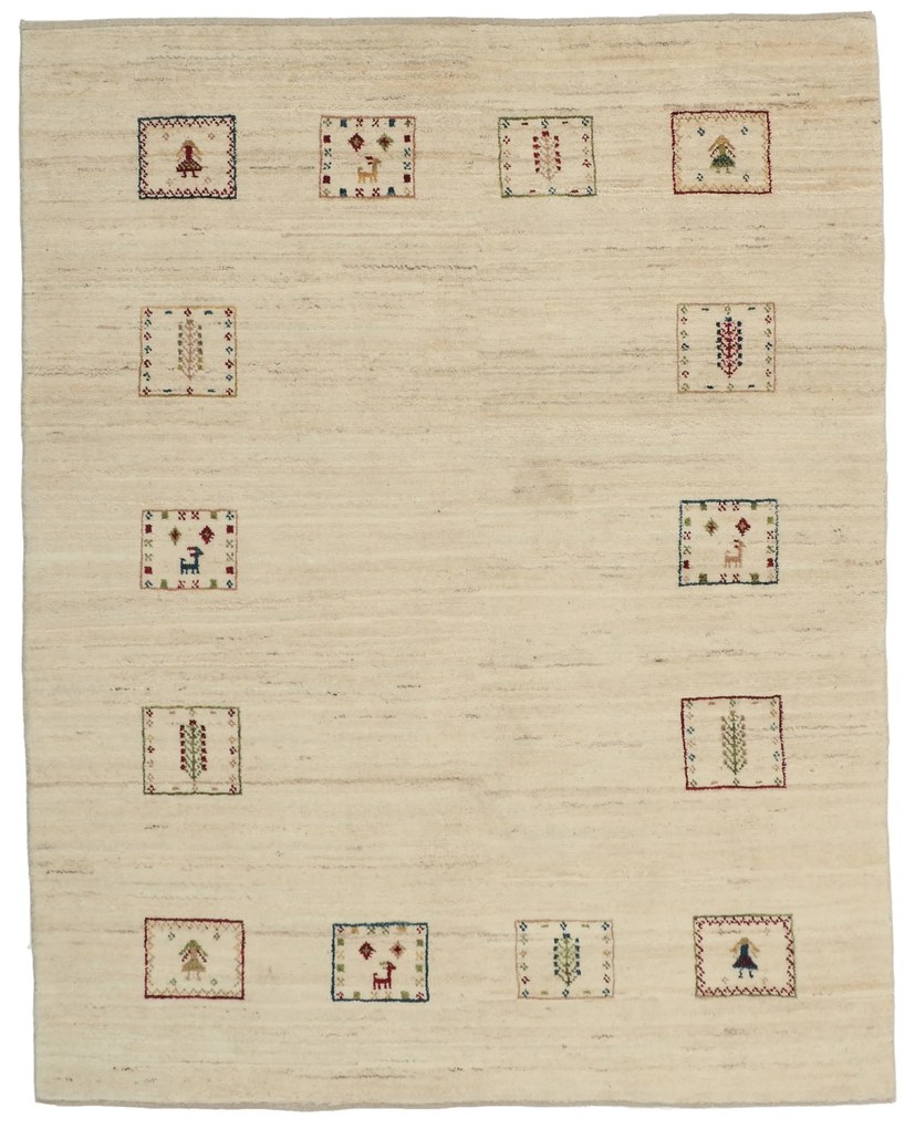 Gabbeh Tappeto 190 x 150 (Iran) Annodato A Mano