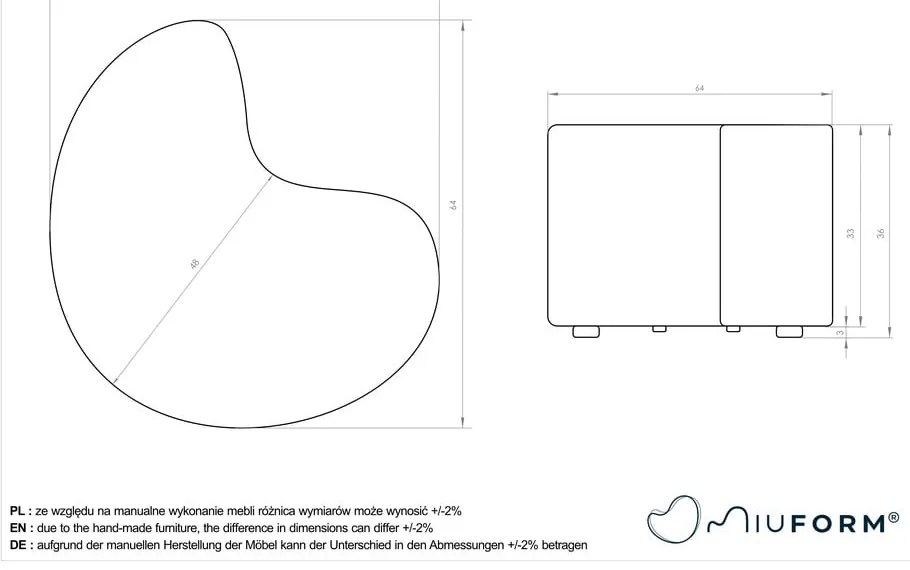 Sgabello in tessuto bouclé beige Miuf - Miuform