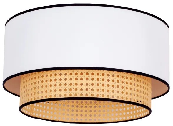 Duolla - Plafoniera BOHO 1xE27/15W/230V diametro 45 cm bianco/rattan