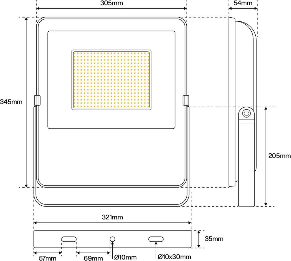 Proiettore LED 150W IP65 145lm/W con Osram chip LED Colore Bianco Naturale 4.000K