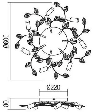 Redo 02-981 - Lampadario a plafone TIARA 7xE14/28W/230V