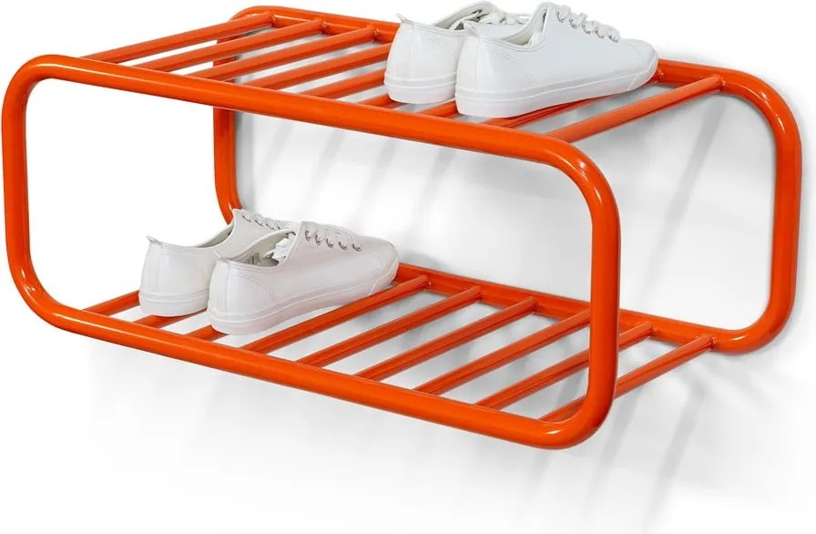 Scarpiera arancione in metallo da parete 72x28x35 cm Retro – Spinder Design