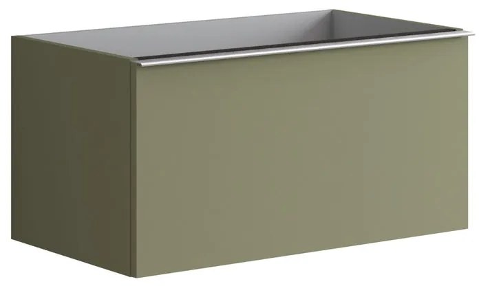 Mobile da bagno sotto lavabo L 80 x H 40 x P 45.5 cm verde salvia laccato, 2 cassetti Pixel plain