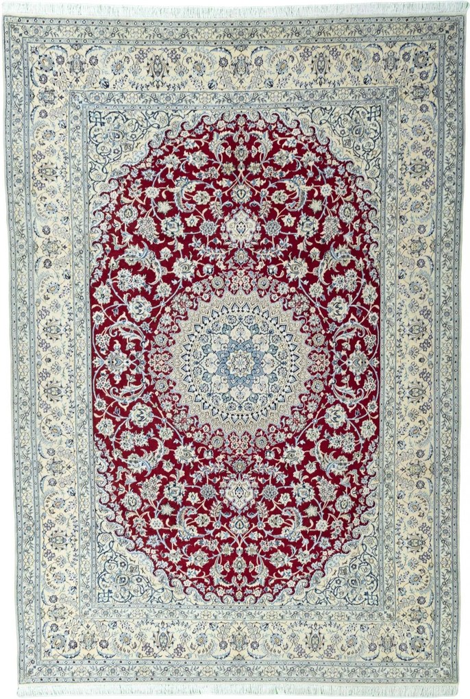Nain Tappeto 250x360 Rosso (Iran) Annodato A Mano