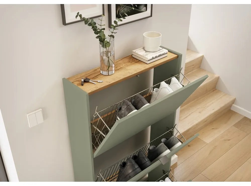 Set di mobili da ingresso di colore naturale/grigio tortora 101x200x22 cm Ameca – Germania