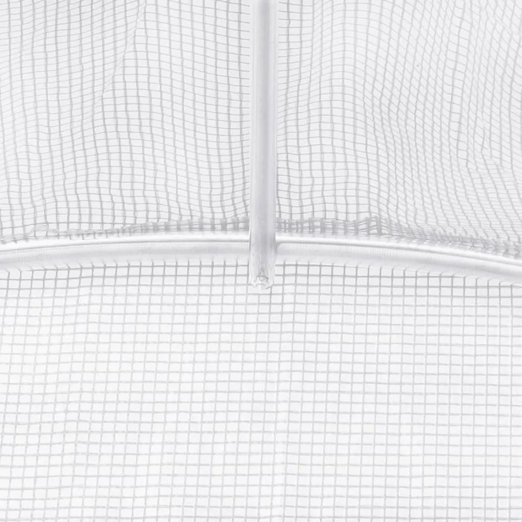 Serra con Telaio in Acciaio Bianco 60 m² 10x6x2,85 m