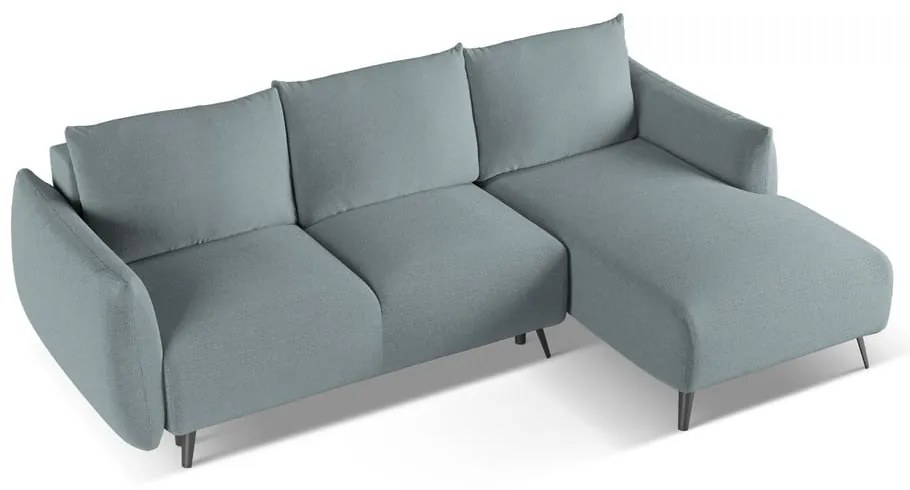 Divano angolare azzurro (con penisola a destra) Malie – Makamii