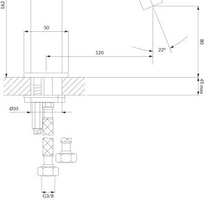 OMNIRES Y1210NGR - Rubinetto del lavandino Y 16,2 cm pettinato grafite