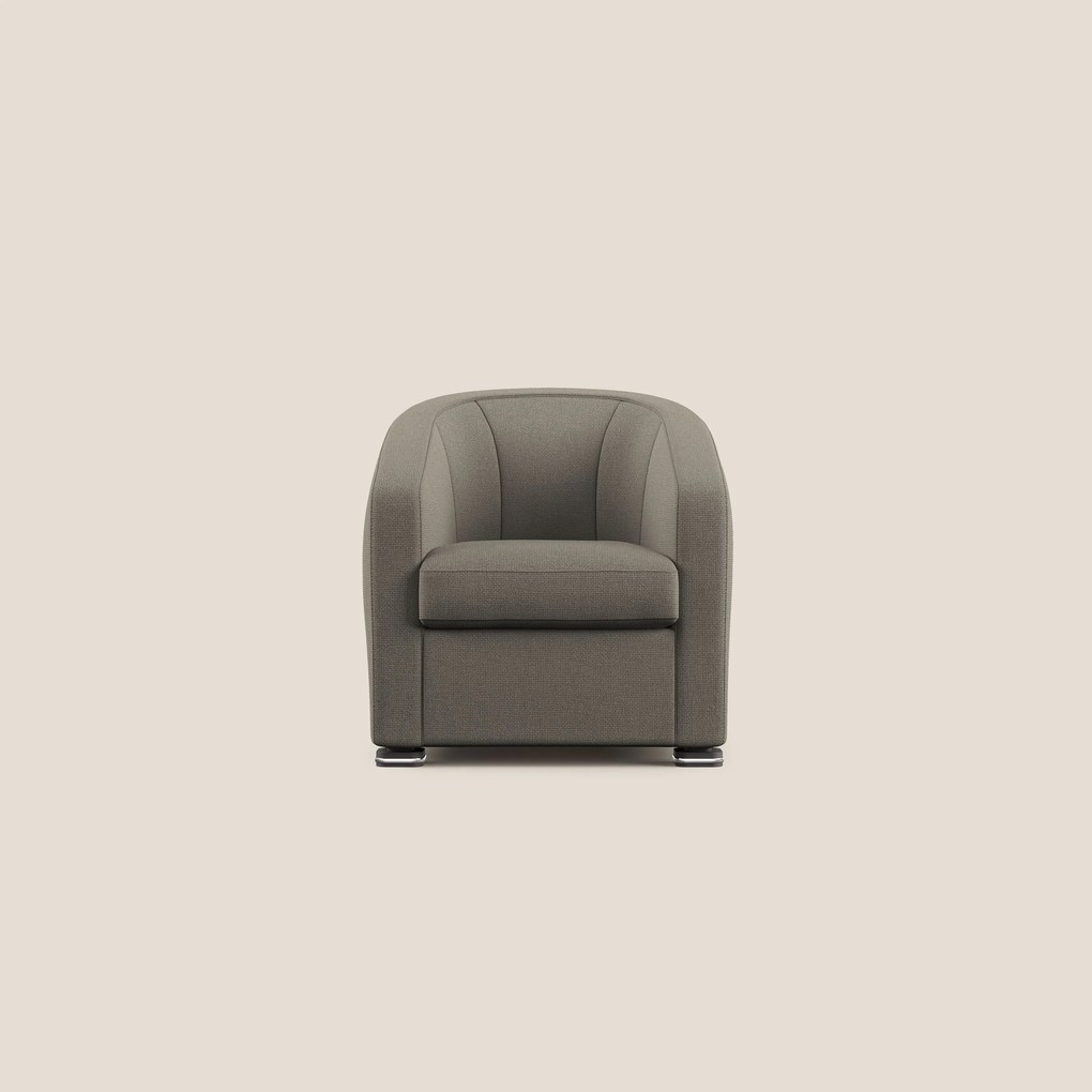 Cloe Poltroncina in tessuto smacchiabile con acqua QuickClean T08 tortora