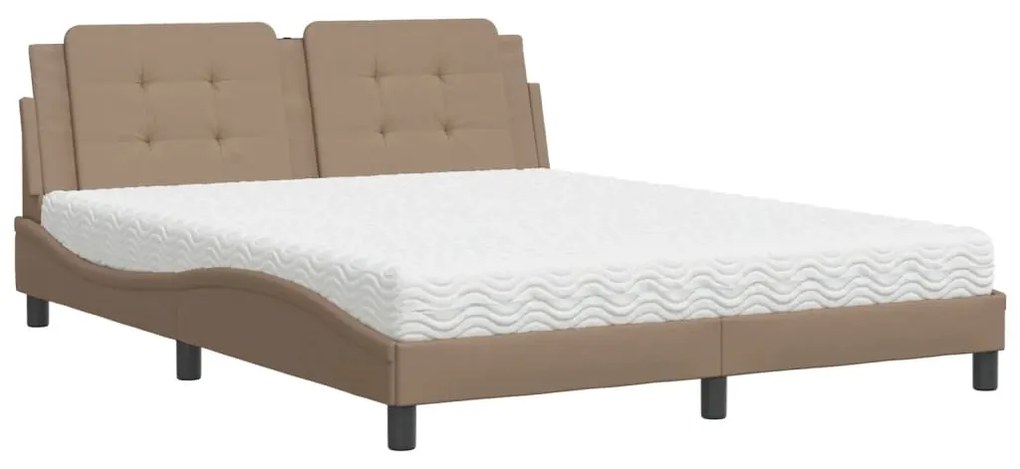 Letto con materasso cappuccino 160x200cm similpelle