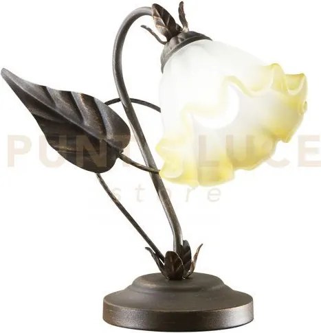 Lume tristano marrone 1 luce attacco e14 22x29cm in metallo e vetro