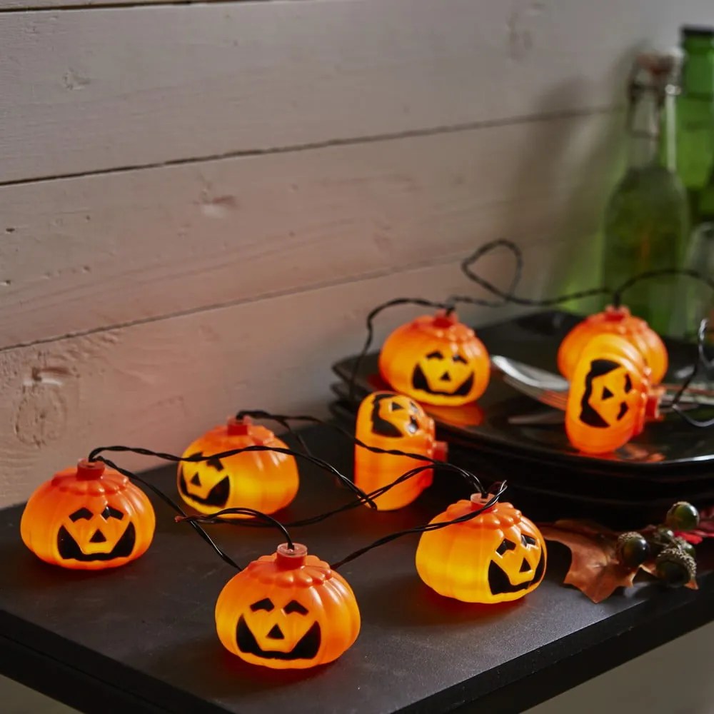 Catena luminosa con alimentazione a batteria numero lampadine 8 pz lunghezza totale 210 cm Halloween – Star Trading