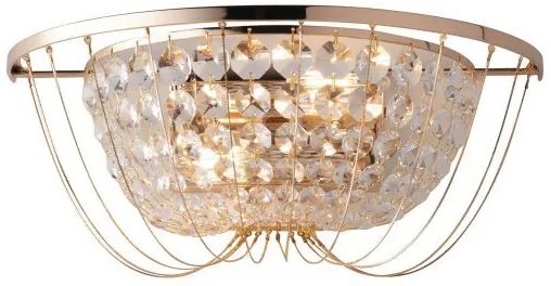 Applique a parete vienna oro 2 luci attacco e14 35x19,5x13,5cm in c...