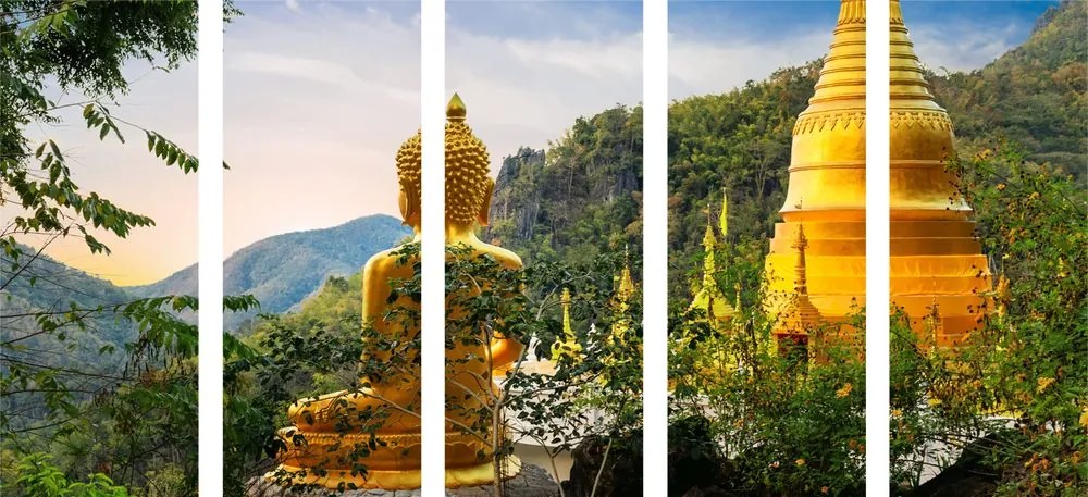Quadri 5 pezzi – Vista sul Buddha dorato