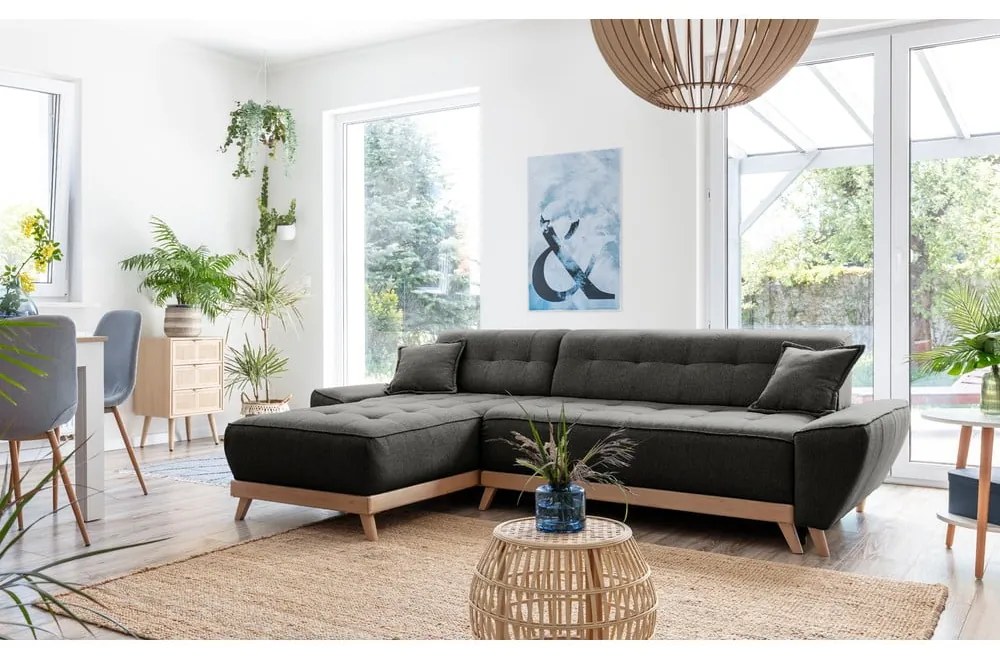 Divano letto grigio scuro ad angolo variabile Dazzling Daisy - Miuform