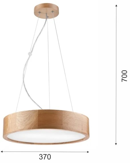 Lampadario a sospensione con filo OAK 2xE27/60W/230V quercia ø 37 cm
