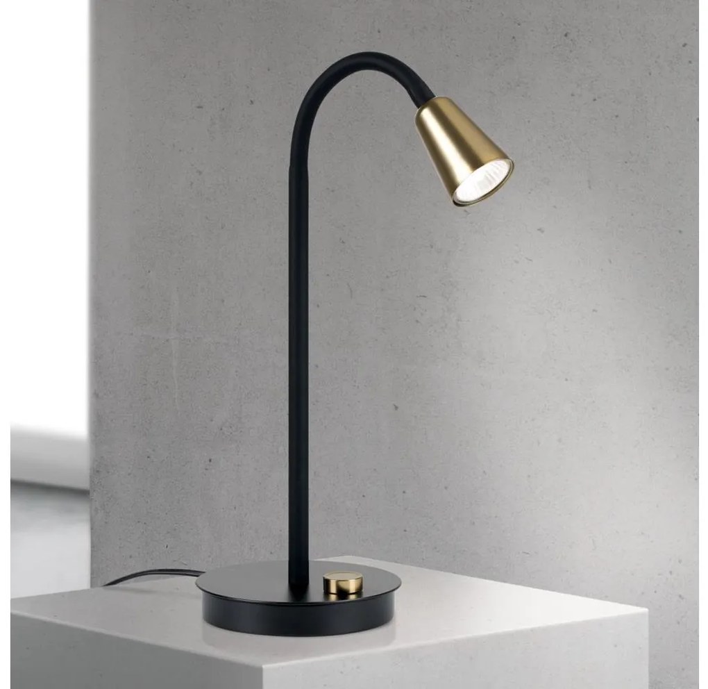 Orion - Lampada da tavolo flessibile dimmerabile DOTTY 1xGU10/10W/230V nero/ottone