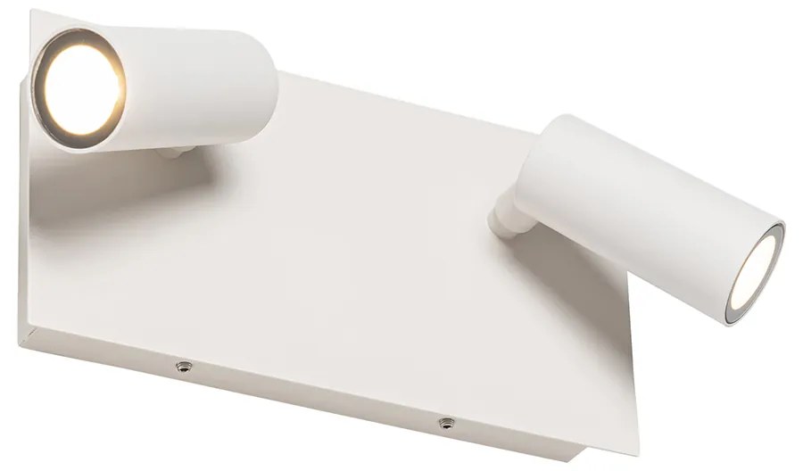 Lampada da parete per esterni moderna bianca con LED 2 luci IP54 - Simon