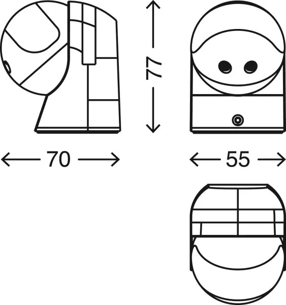 Telefunken 306404TF - Sensore di movimento da esterno 180° IP44 argento