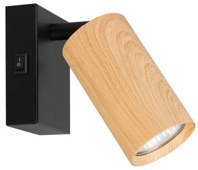 Brilagi - Faretto da parete SELE 1xGU10/30W/230V nero/decorazioni in rovere