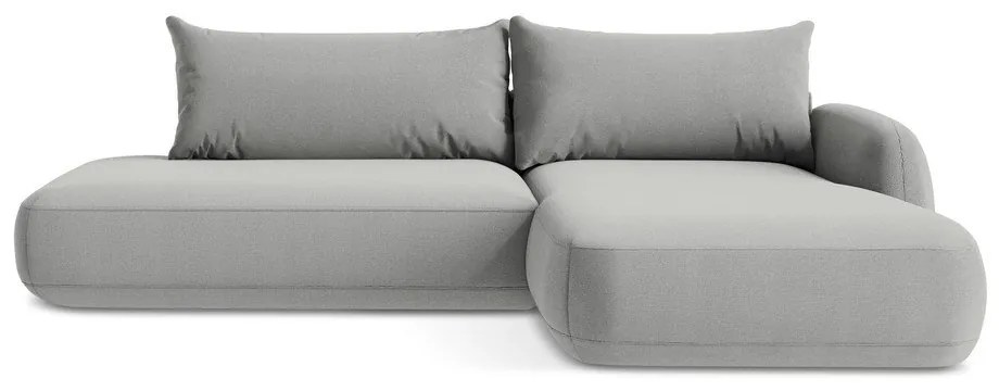 Divano angolare grigio chiaro allungabile (con penisola a destra/con chaise lounge) Hale – Makamii