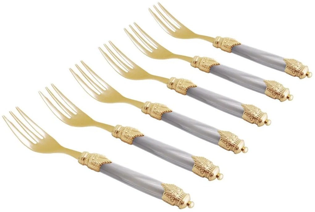 Posate di Lusso Set 6pz Forchette Dolce Arianna Oro - Rivadossi Sandro