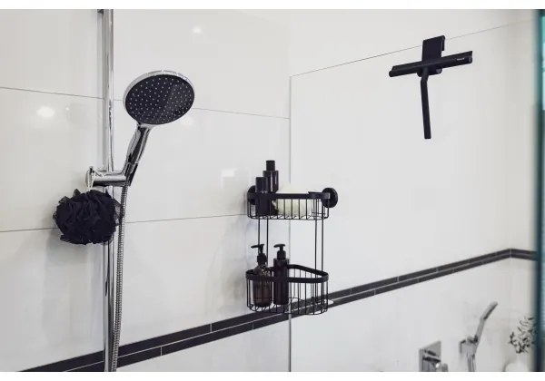 WENKO 24171100 - Raschietto per doccia MOLA 21x24,5 cm acciaio inox/nero