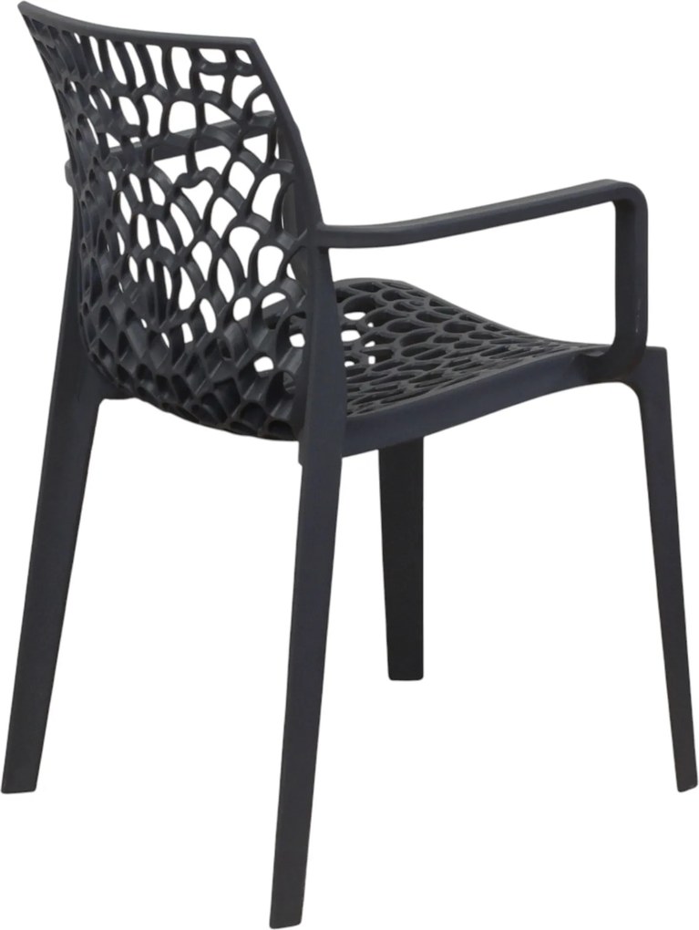 GEORGETA - poltrona moderna in polipropilene con decorazione