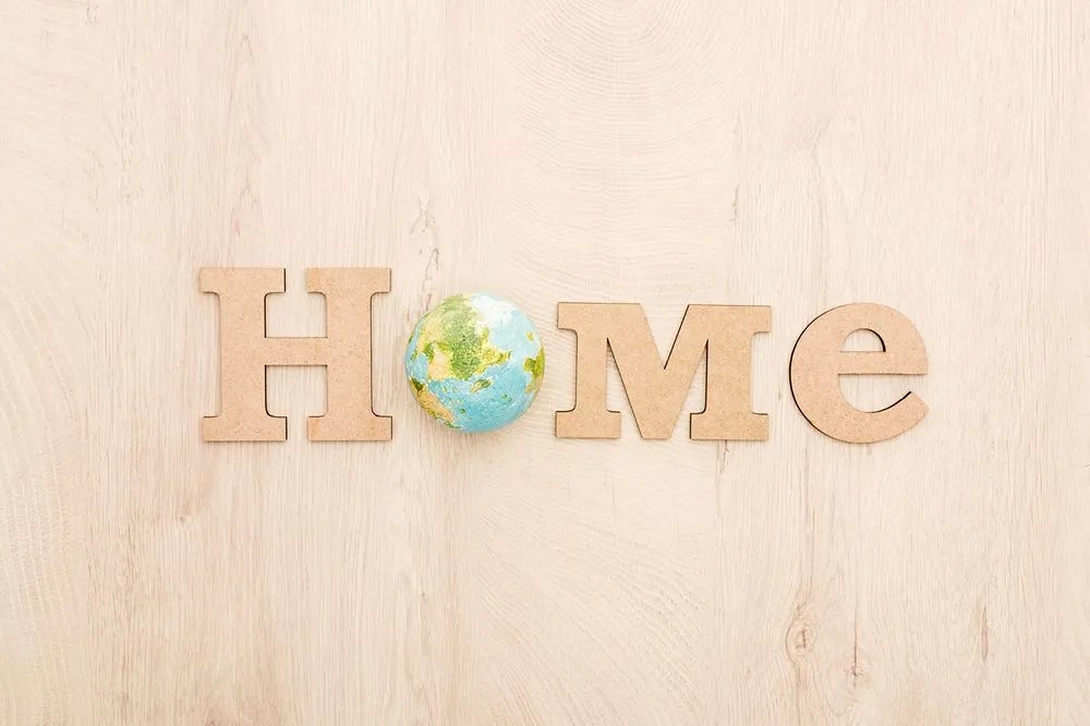 Carta da parati – Con scritta Eco Home