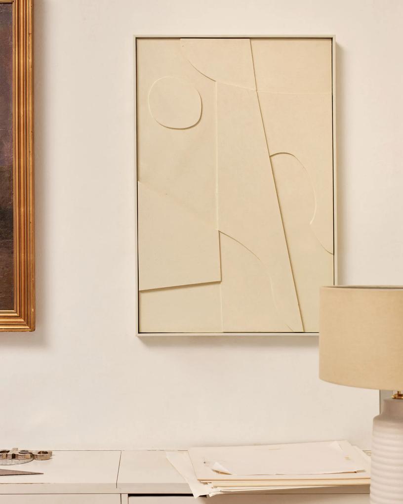 Kave Home - Quadro astratto Talin beige 60 x 90 cm