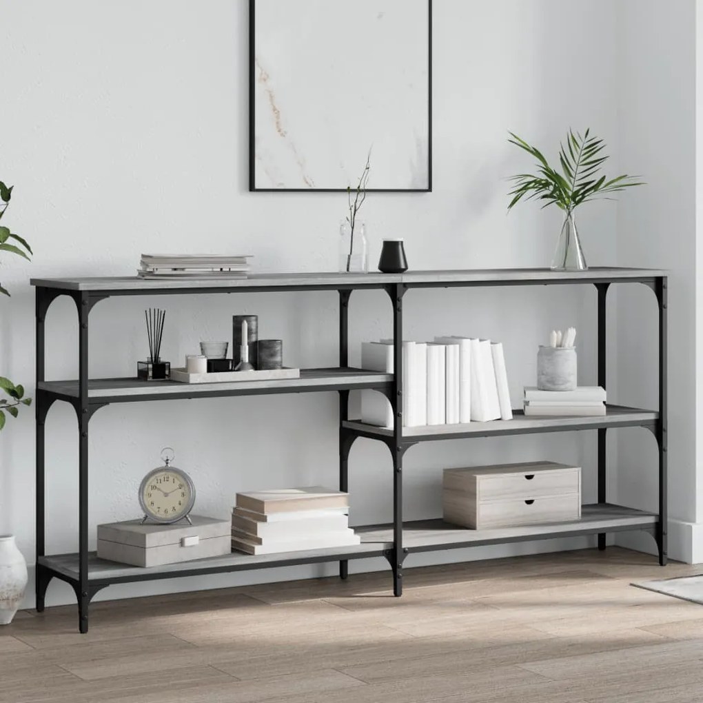 Tavolo Consolle Grigio Sonoma 160x29x75 Cm İn Legno Multistrato /