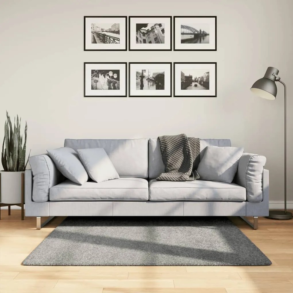 Tappeto Shaggy Pamplona A Pelo Lungo Moderno Verde 120x120 Cm /