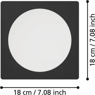 Eglo 901392 - Faretto da incasso a LED FUEVA LED/10,5W/230V 16,6x16,6 cm nero