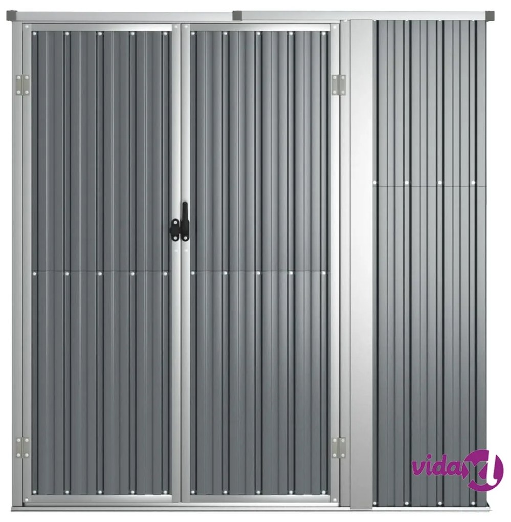 vidaXL Capanno per Attrezzi Grigio 161x89x161 cm in Acciaio Zincato