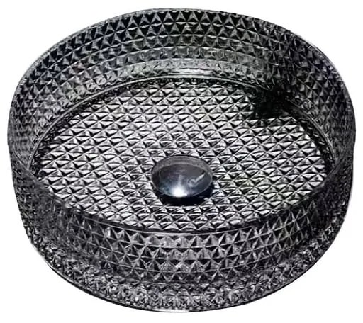Lavabo da appoggio tondo in vetro nero