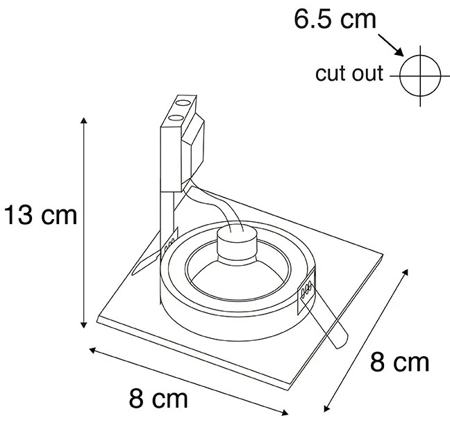 Set di 6 faretti da incasso moderni oro quadrati IP44 - Xena