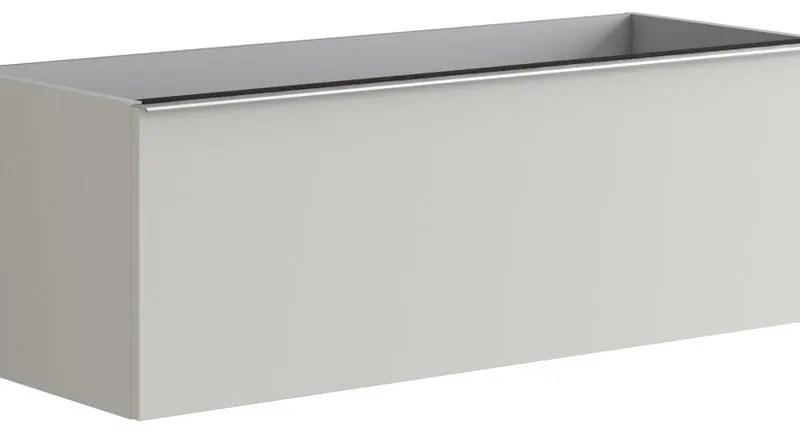 Mobile da bagno sotto lavabo Pixel plain grigio pastello e maniglia alluminio brillante laccato opaco L 120 x H 40 x P 45.5 cm 1 cassetto, lavabo non incluso