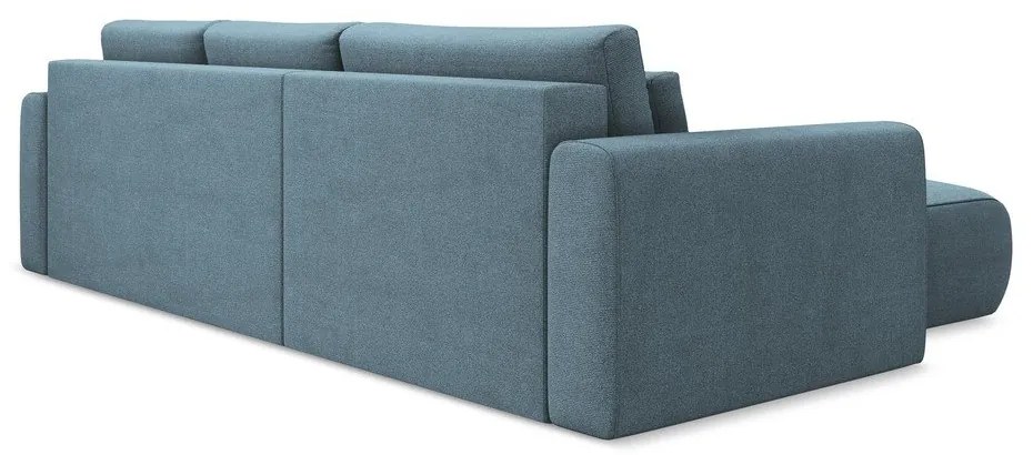 Divano angolare azzurro allungabile/con contenitore (con penisola a sinistra/con chaise lounge) Kapua – Makamii