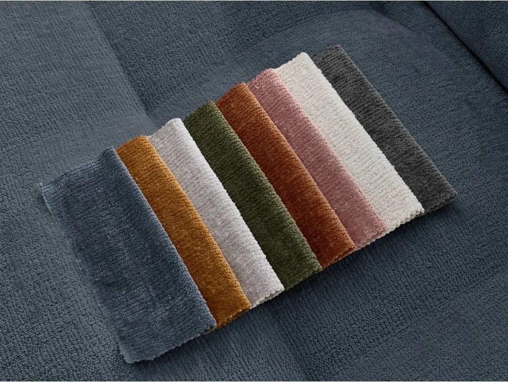 Divano blu scuro con rivestimento in ciniglia 237 cm Whesley – Bobochic Paris