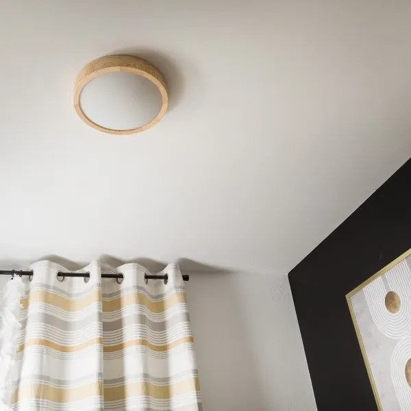 Plafoniera NATURAL SLIM 1xE27/60W/230V ø 27 cm pino