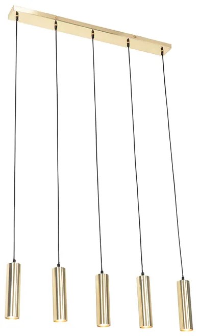 Lampada a sospensione moderna in ottone 5 luci - Jeana